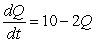 A quantity Q satisfies the differential equation   . For what value of Q is the rate of change equal to 0?<div style=padding-top: 35px> 