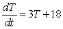 A quantity T satisfies the differential equation   . a) Is T increasing or decreasing when T = -5? b) For what value of T is the rate of change of T equal to zero?<div style=padding-top: 35px> 