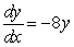 The solution to the differential equation   subject to the initial condition that y = 80 when x = 0 is   , where k = _____ and C = _____.<div style=padding-top: 35px> 