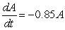 <strong>A radioactive isotope decays at a continuous rate of approximately 15% per day. If A is the amount of the isotope and t is time in days, what is the differential equation for this situation and its general solution?</strong> A)   ;   B)   ;   C)   ;   D)   ;   <div style=padding-top: 35px> 