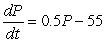 The equilibrium solution for   is P = _____. This solution is ________ (stable/unstable).<div style=padding-top: 35px> 