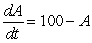 In a study of the milk drinking habits of a certain population of children, it was found that children drank more and more slowly as they finished a 16 ounce container of milk. Suppose that the rate at which a child drinks is equal to the percentage left to drink, i.e. . Find the particular solution given the initial condition A(0) = 0.