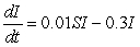 Consider three strains of the flu modeled by the following sets of differential equations. Which is the least infectious? I. II. III.