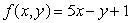 <strong>Which of the following describes the contour diagram of ?</strong> A)A set of lines extending from the point (0,1). B)A set of lines extending from the origin. C)A set of parallel lines, all with slope 5. D)A set of parallel lines, all with slope .