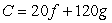 The cost of building a new fence is , where f is the number of linear feet of fence and g is the number of gates. Find f.