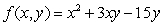 The function has a local __________ (maximum / minimum / neither) at the critical point, where x = _____ and y = _____.