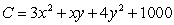 A company manufactures x units of one item and y units of another. The total cost, C, in dollars of producing these two items is given by the function . Use Lagrange multipliers to find the minimum cost subject to the constraint that 100 items (total) must be produced. What is the value of to one decimal place?