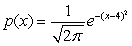 <strong>The annual rainfall for a desert city is approximately normally distributed with mean 4 and standard deviation 1. Which of the following is the density function for annual rainfall?</strong> A) B) C) D)