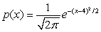 <strong>The annual rainfall for a desert city is approximately normally distributed with mean 4 and standard deviation 1. Which of the following is the density function for annual rainfall?</strong> A) B) C) D)