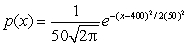 <strong>Which of the following distributions best describe the density function for annual popcorn sales by a Cub Scout pack if the sales are approximately normally distributed and they almost always make between $300 and $500?</strong> A) B) C) D)