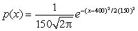 <strong>Which of the following distributions best describe the density function for annual popcorn sales by a Cub Scout pack if the sales are approximately normally distributed and they almost always make between $300 and $500?</strong> A) B) C) D)