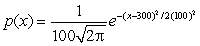 <strong>Which of the following distributions best describe the density function for annual popcorn sales by a Cub Scout pack if the sales are approximately normally distributed and they almost always make between $300 and $500?</strong> A) B) C) D)