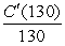 The cost function, in dollars, is . The average cost of producing 130 units is .