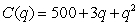 The total cost, in dollars, to produce q units is given by . Find