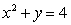 The equation for the tangent line to the curve when x = 3 is y = _____x + _____.