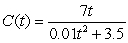The concentration, in , of a drug introduced gradually into the body can be modeled by minutes. At what time does the concentration reach its maximum?