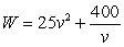 The amount, W, of fuel used by an aircraft flying at speed v km/min is given, in liters, by . Find the rate of change of W with respect to v when v = 4. Round to 1 decimal place.