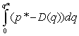 <strong>The supply and demand curves for a product have equations and , respectively, with equilibrium at . Which of the following is a formula for producer surplus?</strong> A) B) C) D) E)