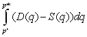 <strong>The supply and demand curves for a product have equations and , respectively, with equilibrium at . Suppose an artificially high price of is imposed, with the resulting consumer demand of . Which of the following is a formula for the change in total gains from trade caused by the artificial price?</strong> A) B) C) D)