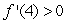 <strong>The graph of is shown below. If f is increasing at x = -1, which of the following must be true? Choose all that apply. </strong> A) B) C) D)