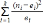 <strong>In a chi-square goodness-of-fit test, what does the following mathematical statement yield? where . </strong> A) the critical value B) the test statistic C) the distribution center D) the expected value