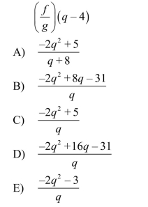 Evaluate the following function for algebraically.