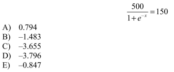 Solve the exponential equation below algebraically. Round your result to three decimal places.