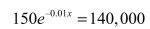 <strong>Solve the exponential equation below algebraically. Round your result to three decimal places. </strong> A) -704.498 B) -695.069 C) -682.289 D) -683.876 E) -707.153