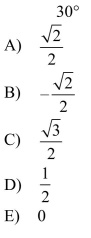 Evaluate the cosine of the angle without using a calculator.
