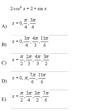 Find all solutions of the following equation in the interval