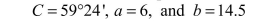 <strong>Determine the area of a triangle having the following measurements. Round your answer to two decimal places. </strong> A) 37.44 sq. units B) 33.70 sq. units C) 29.95 sq. units D) 44.93 sq. units E) 41.19 sq. units