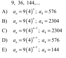 Find a formula for the nth term of the following geometric sequence, then find the 4th term of the sequence.