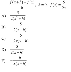Expand the following expression in the difference quotient and simplify.