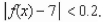 <strong>The graph of is shown in the figure.Find such that if then </strong> A) B) C) D) E)None of the above