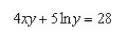 Use implicit differentiation to find at the point