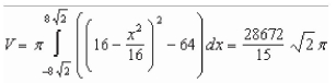 <strong>Set up and evaluate the integral that gives the volume of the solid formed by revolving the region bounded by axis.</strong> A) B) C) D) E)