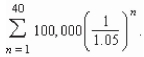 <strong>Suppose the winner of a $4,000,000 sweepstakes will be paid $100,000 per year for 40 years, starting a year from now.The money earns 5% interest per year.The present value of the Winnings is Compute the present value using the formula for the nth partial Sum of a geometric series.Round your answer to two decimal places.</strong> A)$6,852,274.09 B)$1,959,646.05 C)$4,568,182.73 D)$1,246,221.03 E)$1,715,908.64