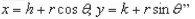 Use the result, the set of parametric equations for the circle is to find a set of parametric equations for the circle with a center and radius