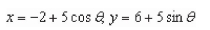 <strong>Use the result, the set of parametric equations for the circle is to find a set of parametric equations for the circle with a center and radius </strong> A) B) C) D) E)