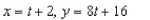 <strong>Find a set of parametric equations for the rectangular equation that satisfies the condition at the point </strong> A) B) C) D) E)