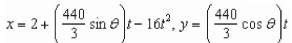 <strong>The parametric equations for the path of a projectile launched at a height h feet above the ground, at an angle with the horizontal and having an initial velocity of feet per second is Given by .The center field fence in a ballpark is feet High and feet from home plate.The ball is hit 2 feet above the ground.It leaves the bat at an angle Of degrees with the horizontal at a speed of 100 miles per hour as shown in the figure.Write a set Of parametric equations for the path of the ball. </strong> A) B) C) D) E)