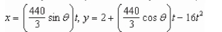 <strong>The parametric equations for the path of a projectile launched at a height h feet above the ground, at an angle with the horizontal and having an initial velocity of feet per second is Given by .The center field fence in a ballpark is feet High and feet from home plate.The ball is hit 2 feet above the ground.It leaves the bat at an angle Of degrees with the horizontal at a speed of 100 miles per hour as shown in the figure.Write a set Of parametric equations for the path of the ball. </strong> A) B) C) D) E)