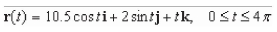 <strong>Suppose the outer edge of a playground slide is in the shape of a helix of radius 10.5 meters.The slide has a height of 2 meters and makes one complete revolution from top to bottom. Find a vector-valued function for the helix.</strong> A) B) C) D) E)