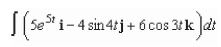 Find the indefinite integral below. Do not include an arbitrary constant vector.
