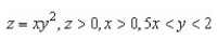 <strong>Set up and evaluate a double integral to find the volume of the solid bounded by the graphs of the equations given below. </strong> A) B) C) D) E)