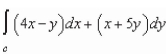 Evaluate the integral   along the path C, defined as   from  