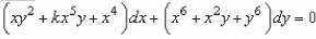 <strong>Find the value of k such that the differential equation is exact.</strong> A) B) C) D) E)
