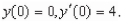 Find the particular solution of the linear differential equation that satisfies the initial conditions