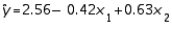 In reference to the equation , the value 0.63 is the average change in y per unit change in , regardless of the value of .