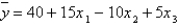 In reference to the multiple regression model , if were to increase by five units, holding and constant, then, the value of y would decrease on average by 50 units.